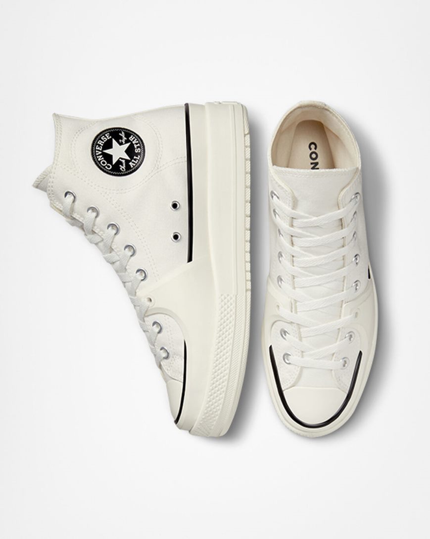 Dámské Boty Vysoké Converse Chuck Taylor All Star Construct Bílé Černé | CZ LANP69